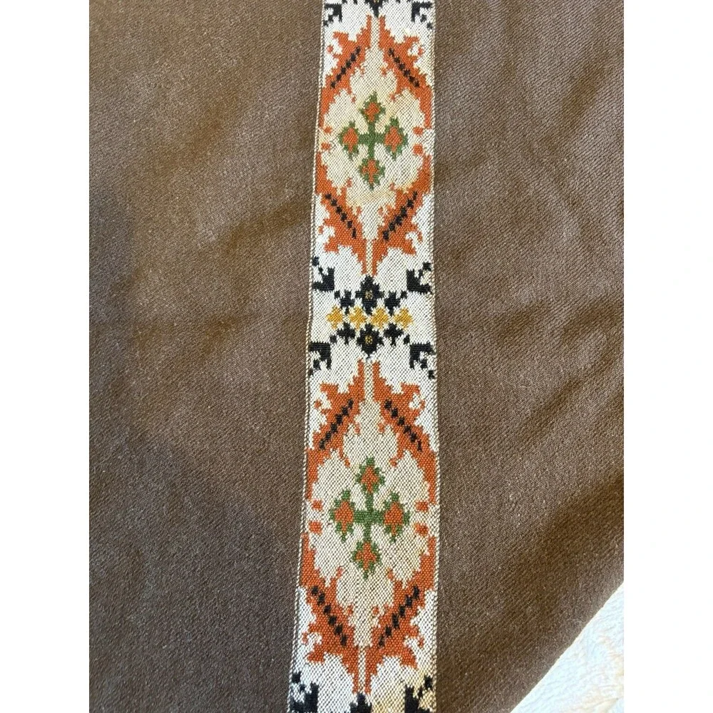 Sanskriti Vintage Long Pure Woollen Brown Woven Kullu Shawl Scarf Throw Stole